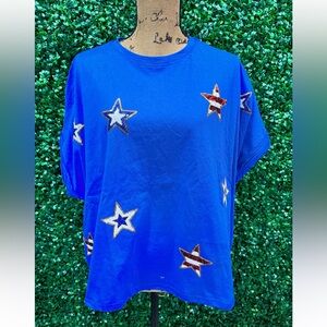 Box Fit Star Patched Tee 4th‎ of July